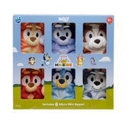 Build-A-Bear Micro Mini Beans Bluey Plush 6 Pack Collection, Blue, Recycled Polyester