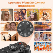XLURC Digital Camera, 8K UHD, 88MP, Autofocus, 18X Digital Zoom, 3-Inch 180 Flip Screen, WiFi Enabled, Gunmetal, WD300-1-8K