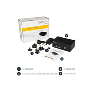 StarTech.com 2 Port DisplayPort Dual-Monitor KVM Switch, 4K 60Hz, USB Hub, Audio Support, Push Button Control, SV231DPDDUA2