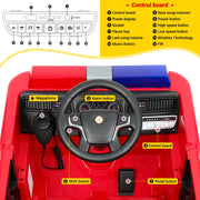 Neche WJL014-Red Ride on Fire Truck, 12V Battery Powered Ride-On Toy Vehicle with Remote Control, Red