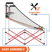 Medal Sports Hall of Games Indoor Arcade Basketball Game, 84 in Steel Frame, EZ-Fold X-Leg, Dual 12 in Steel Rims, Electronic LED Scoring, Includes 4 Size 3 Basketballs
