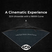 Deco Gear OLED 49 Inch Curved Ultrawide Monitor, 5120x1440 Resolution, 144Hz Refresh Rate, 0.03ms Response Time, HDR400 True Black, 32:9 Aspect Ratio, Adaptive Sync, 90W USB-C, Built-in Speakers, Adjustable Stand