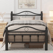 Kinsfook 17946168121 Twin Bed Frame With Headboard, Heavy-Duty Metal Construction, 1500lbs Capacity, Noise-Free Design, 12 Inch Under-Bed Storage, Black