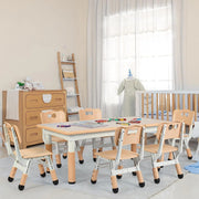 Arlopu NE1460 Adjustable Kids Table and 6 Chairs Set
