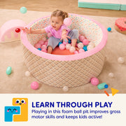 Battat Hop In Sweet Retreat Foam Ball Pit with 68 Pastel Balls, Collapsible Multicolor Indoor Toddler Play Toy