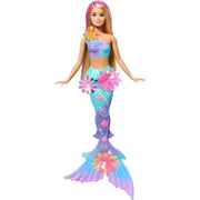 Barbie JDM72 Flower Magic Mermaid Doll with Blooming Flowers Feature, Pearl Headband, Ombre Tail, Blonde Hair with Pink Highlights
