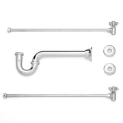 Signature Hardware 194988 Bathroom Sink Supply Kit with P-Trap Dual Handles and Supply Lines For 0.5in Threaded Pipe Chrome