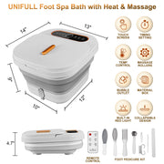 Collapsible Foot Spa Bath with Heat and Massage Rollers  Touch Screen  Bubble  Foot Pedicure Kit  Temperature Control