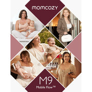 Momcozy M9 Hands Free Mobile Flow Double Breast Pump, App-Controlled Customizable Modes, 150ml Capacity, Cozy Red, Includes Storage Handbag