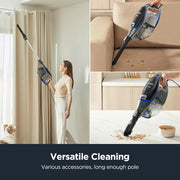 Eureka Corded Stick Vacuum Cleaner, 2-in-1 Handheld, Anti-Tangle Brush Roll, LED Headlights, Lightweight 6.3 lb, Blue, NES520BL