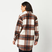 Abbott Elementary, Volume 1 Abbott Elementary Womens Shirt Jacket - BROWN MULTI PLAID LARGE