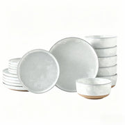 Tikooere 18-Piece Stoneware Dinnerware Set, Chip and Scratch Resistant, Microwave and Dishwasher Safe, White