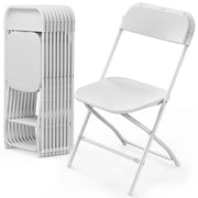 Vingli W-FC10PACKS-270 10 Pack Indoor/Outdoor Stackable Plastic Folding Chair, White