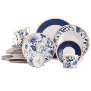 STPGoods Melodie de Fleurs Bone China Dinnerware Set of 20 for 4 pers. in Gift Box - Eco Friendly