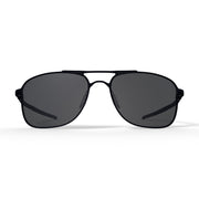 Oakley OO4124 Gauge 8 Rectangular Sunglasses, Matte Black Frame, Grey Plutonite Lenses, 62mm