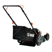 Senix 21-Inch Gas Push Lawn Mower, 140 cc Briggs & Stratton Engine, 3-in-1 Mulching Side Discharge Bagging, 6-Position Height Adjustment, 16-Gallon Grass Bag, Blue, LSPG-M7