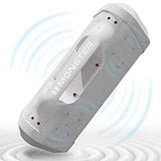 Monster 2MNSK0928W0L2 Blaster 3.0 Portable Speaker, 120W Wireless Bluetooth Speaker, IPX5 Rechargeable Waterproof Bluetooth Speaker with USB Charge Out & Aux Input, White