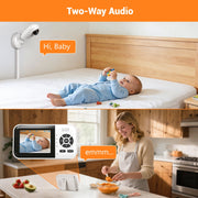 Look Look BABY Video Baby Monitor, 1080P HD Camera with Night Vision, 2.8 Inch IPS Screen, AI Cry and Face Detection, Two-Way Talk, Lullabies, Multi-Camera Support, Smart Watch Connectivity, Temperature Monitoring, LLBU2se