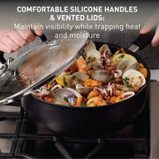 T-Fal Ultimate Hard Anodized Nonstick 5 Qt Jumbo Cooker with Riveted Silicone Handles, Oven Safe Grey 32406064287