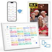 NEWYES 15.6 Digital Calendar Family Planner with 1080P Full HD Touchscreen, Interactive Chore Chart, Meal Planner, Wall and Desk Display, 17561971744