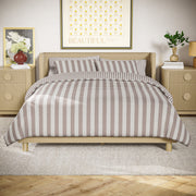 WELSPUN USA INC Drew Barrymore Beautiful 3-Piece Reversible Cotton Slub Comforter Set, Natural, Full/Queen