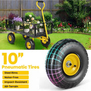 GVDV Heavy Duty Steel Garden Cart with Liner, 660lbs Capacity, 3 Cu ft, 10