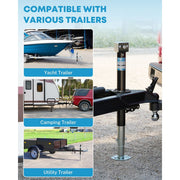 Kohree 5000lb A-Frame Trailer Jack, Adjustable Height 11.4-37.2 in, Dual Power and Manual Operation, Black, 15-Inch Vertical Lift, KR1288-WR