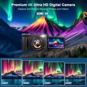 Wednkoly DCX-268862962 4K 48MP Autofocus 16X Digital Zoom Video Cameras W/32GB SD Card