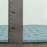 Mainstays Dylan Solid Diamond Blue Indoor Runner Rug, 5 ft x 7 ft, Skid-Resistant Latex Backing, Fade and Stain Resistant