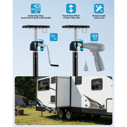 Kohree KR1234-WR 4 Pack RV Slide Out Support Jacks, Heavy Duty Stabilizer Jacks with Flat Top Support Block, Adjustable Height 20-49 in, 20,000 lb Capacity, Black