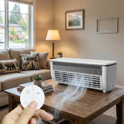 AAmyb Mini Portable Air Conditioner, Wireless Cooling Mist Fan, 3-Speed Evaporative AC, Remote Included, White