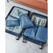 Gowill 3 Piece Luggage Set, 20/24/28 Inch Hardside Suitcases with 7 Organizer Bags, Blue