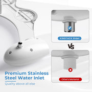 KINGTACK Toilet Bidet Attachment, Dual Nozzle, Non-Electric Bidet Attachment for Toilet Seat, Adjustable Water Pressure, Rear and Feminine Wash (White)