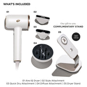 T3 Micro Aire IQ Intelligent Hair Dryer with Heat ID Technology, Satin Blush, 1850W, Digital Display, Ionic, 100589-UL-10