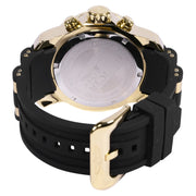 Invicta Pro Diver Quartz Chronograph Wrist Watch, 48mm Stainless Steel Case, Black Dial, Gold and Black Silicone Band, Water Resistant 100m, 44522