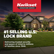 Kwikset Lisbon Square Keyed Entry Door Lever with SmartKey Security, Venetian Bronze, Reversible Handle, Adjustable Latch, 97402-840
