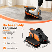 Edx Under Desk Elliptical Machine Portable Electric Leg Exerciser with Remote, 12 Resistance Levels, Orange, SI-TYJ25XK-OG