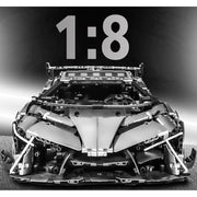 QOQ Super Car Building Blocks Toy, 1:8 Scale Classic Sports Car Model, 3711 Pieces, Silver, 23.1 In