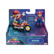 Jakks Pacific Super Mario Galaxy Movie Mario Action Figure with Pull Back Motorcycle, 2.5 Inch, 9 Points of Articulation, Ages 3+, 432334