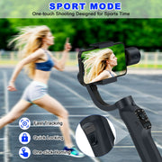 Delpattern Gimbal Stabilizer for Smartphone, 3-Axis Stabilization, AI Face and Object Tracking, Foldable, Portable, USB-C Charging, Black