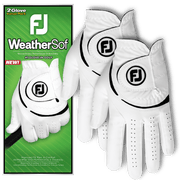 FootJoy WeatherSof Men's Golf Glove, Left Hand, White, Large, 2-Pack, 10500927
