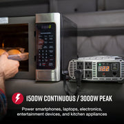 Cobra Electronics CPI1500W 1500W Continuous 3000W Surge Power Inverter with LCD for Car