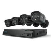Reolink NVS8-8MB4 Advantage Series 8-Channel 4K PoE NVR Security Camera System, 4 x 8MP Bullet Cameras, Two-Way Audio, 2TB Storage, Black and White