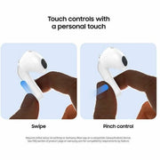 Samsung Galaxy Buds4 Wireless Earbuds, 24-Bit Hi-Fi Audio, Adaptive Active Noise Cancellation, Sweat Resistant, White, SM-R540NZWAXAR