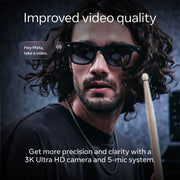 METAFiit Ray-Ban Meta Gen 2 Wayfarer Large Smart AI Glasses, Matte Black Frame, Clear Lenses, 12 MP Camera, 8-Hour Battery