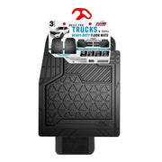 Genuine Dickies 88100WDI 3 Piece Rubber Floor Mat Set Adjustable Rear Mats Black
