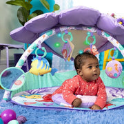 Bright Starts 12534 The Little Mermaid Twinkle Trove Light-Up Musical Baby Activity Gym with Tummy Time Pillow, Newborn+