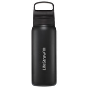 LifeStraw LGV42SBKWW 24 oz. Stainless Steel Water Bottle with Filter, Nordic Noir