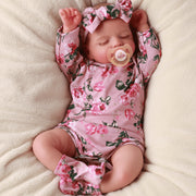 RSG Realistic Sweet Gallery Reborn Baby Doll, 20 Inch, Full Body Cloth, Poseable, Light Skin Tone, Curly Hair, Includes Pacifier and Nursing Bottle