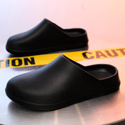 GlowHorizon Unisex Chef Shoes, Anti Slip, Waterproof, Closed Toe, Slip On Clogs, Black, Medium Width, Sizes 5.5-6.5 US